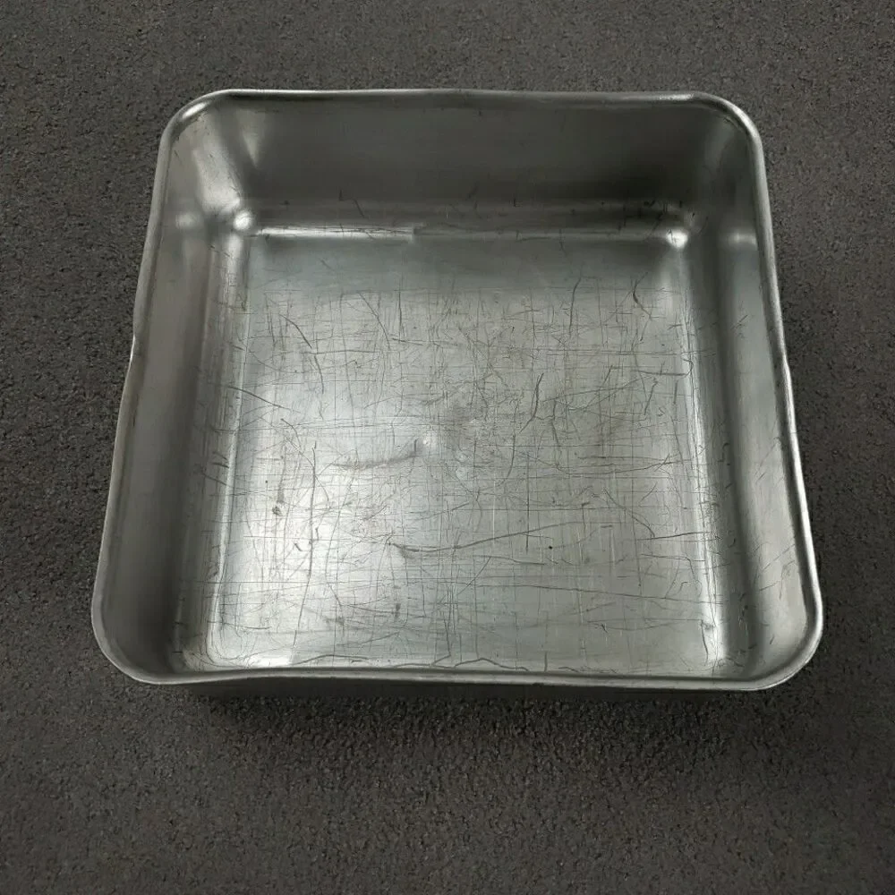 Vintage 8x8x2 Aluminum Baking Pan With Slide Lid Unbranded